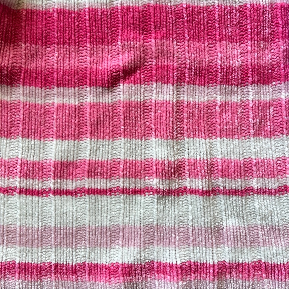 Vintage Y2K Covington Chenille Sweater Pink White Striped Mock Neck Knit 3T - Picture 6 of 14